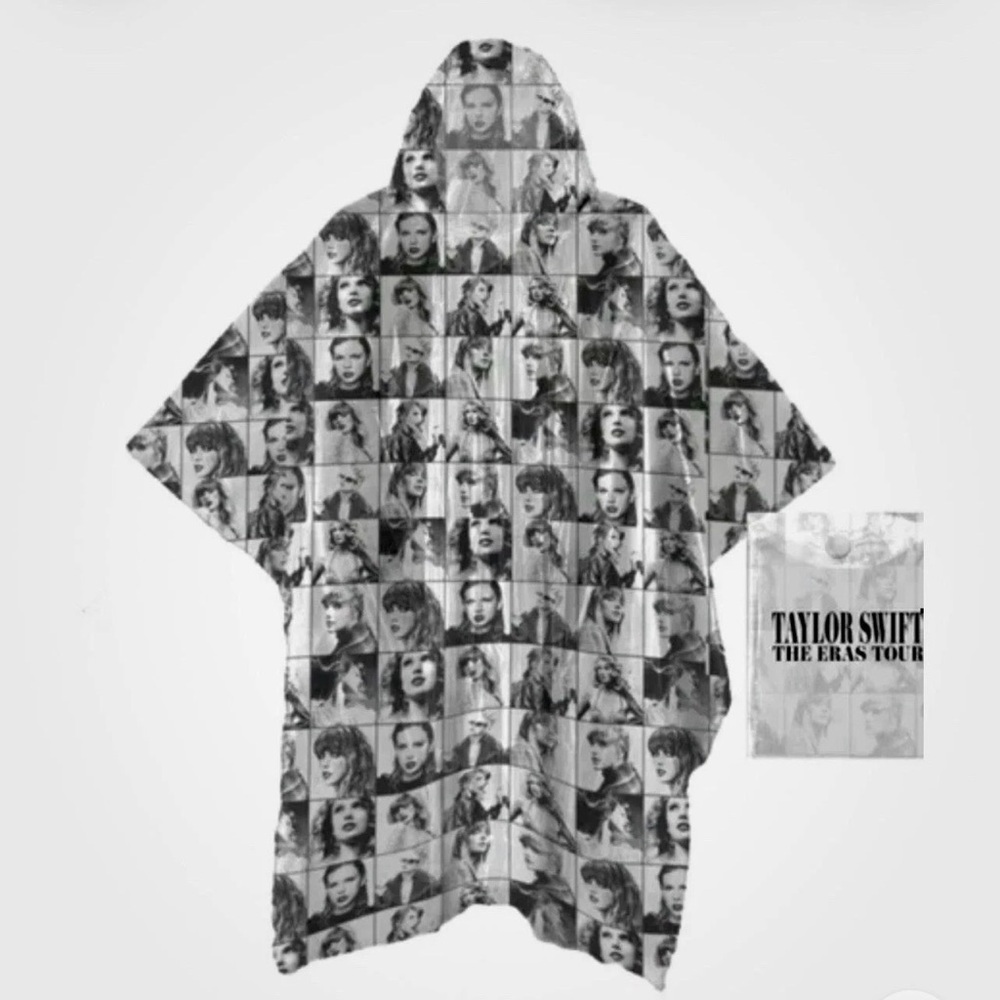 Official TAYLOR SWIFT The Eras Tour Hooded Rain Poncho with Pouch NEW